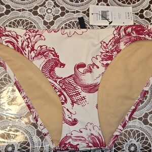 BCBGeneration Pink and Cream Bikini Bottom